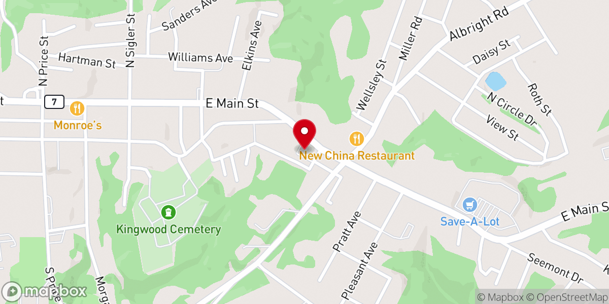 Map showing location of Catholic Church of Preston County