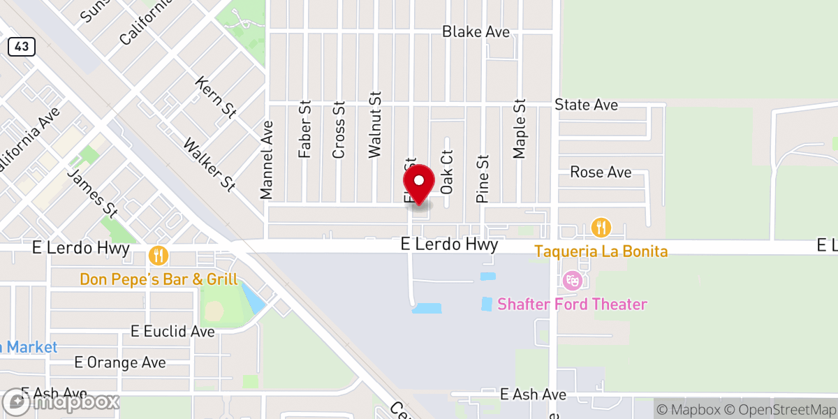 Map showing location of Canyon Hills Shafter
