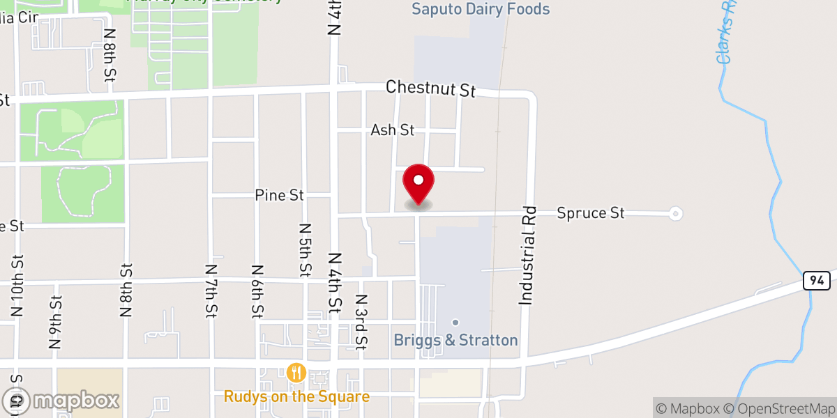 Map showing location of St John Missionary Baptist Church