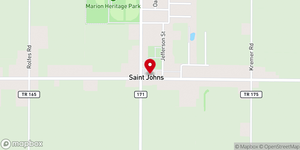 Map showing location of Maria Stein Catholic Church