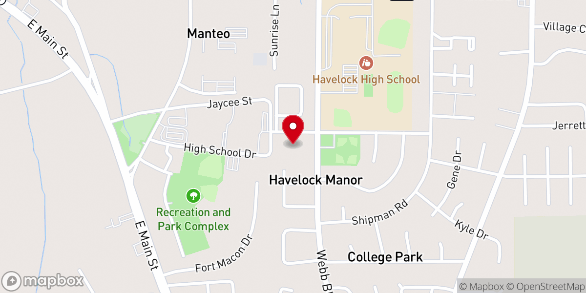 Map showing location of Cherry Point United Methodist Church