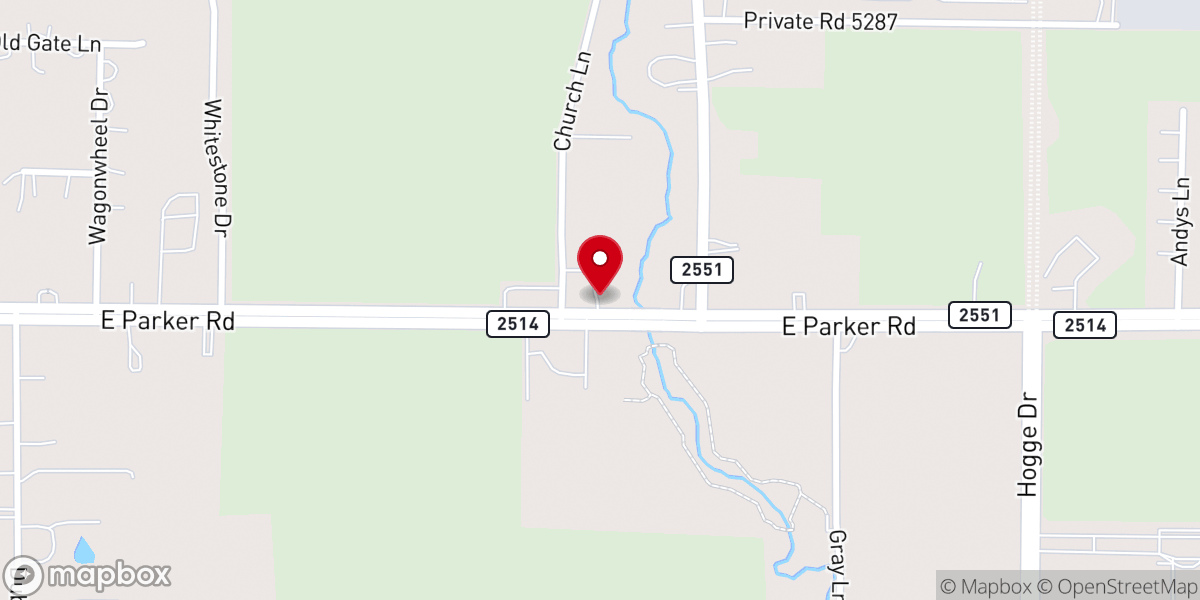 Map showing location of Corinth Presbyterian Church