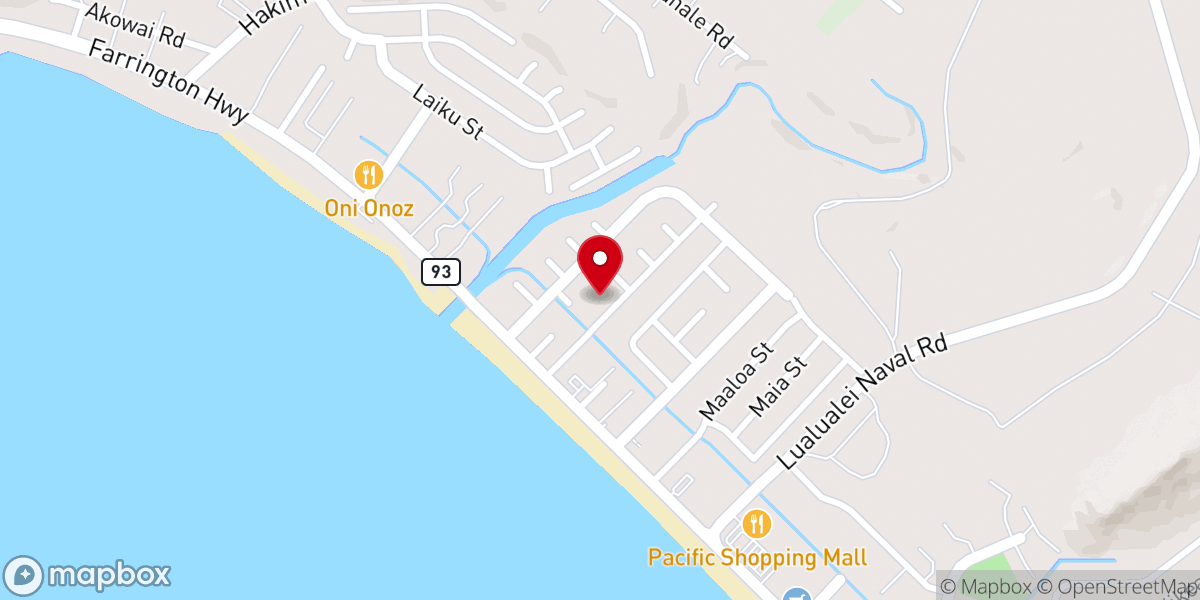 Map showing location of Samoan Church of Hawaii