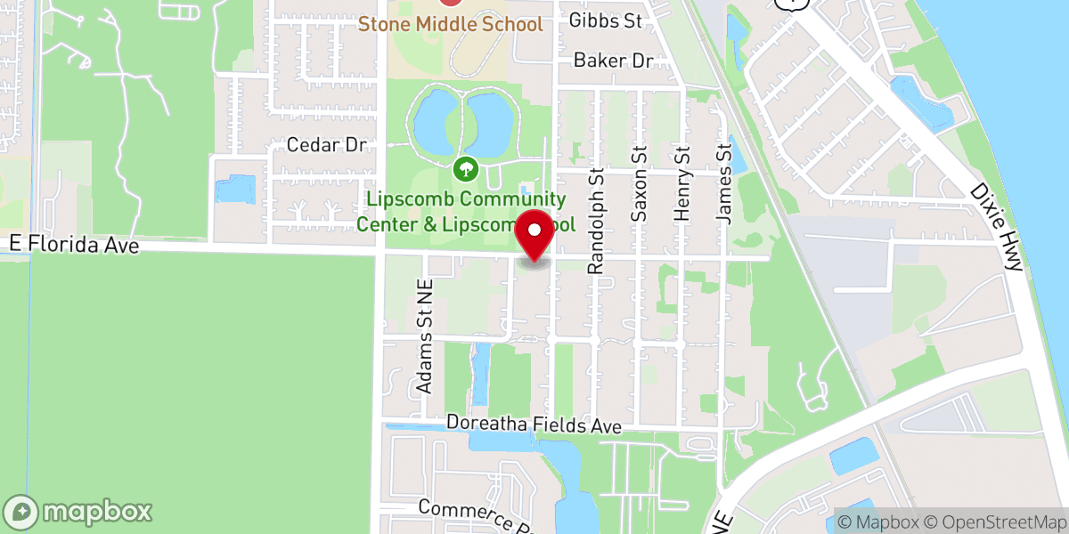 Map showing location of Florida Avenue Church of Christ