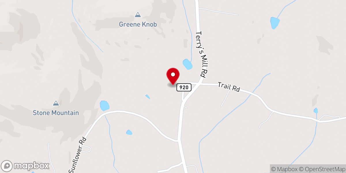 Map showing location of Reed Island Springs Baptist Church