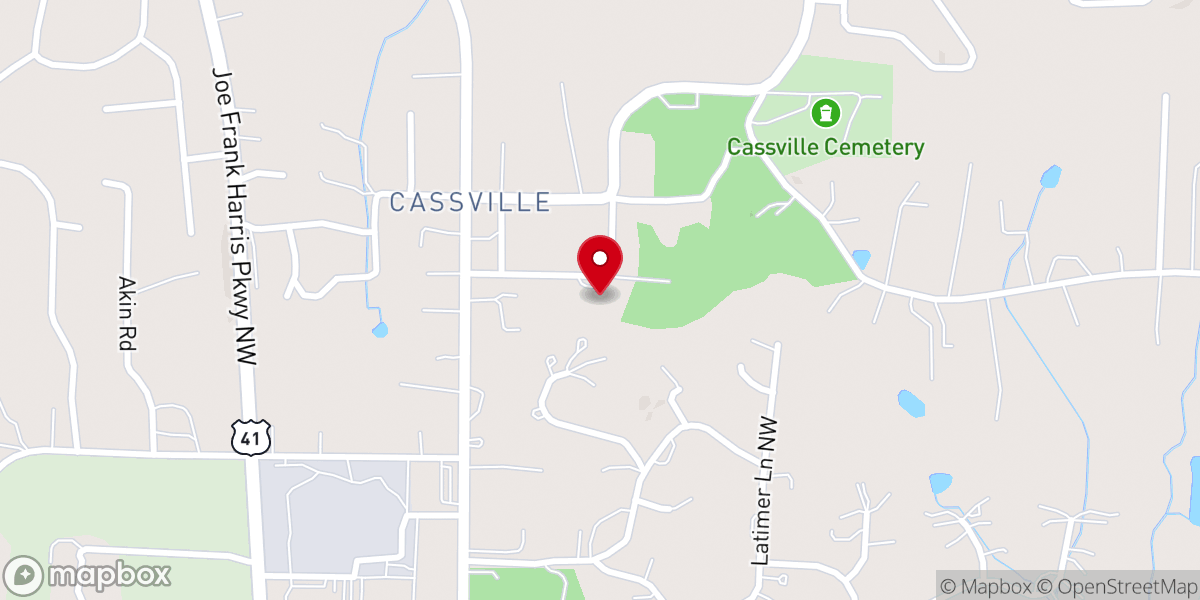 Map showing location of Cassville United Methodist Church