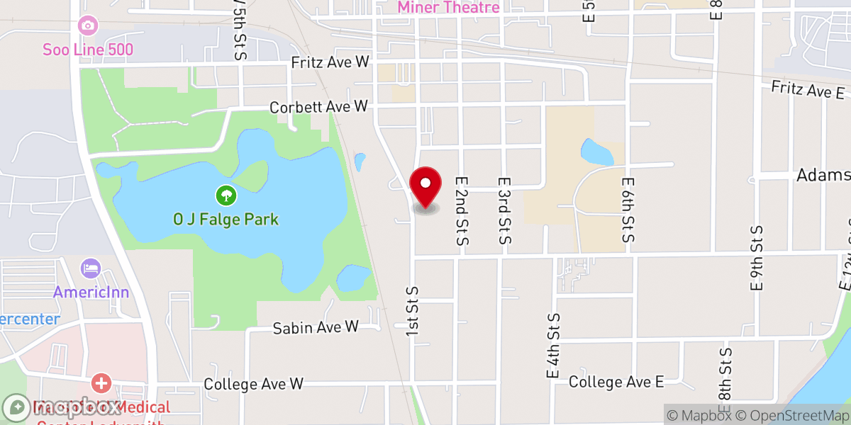 Map showing location of Rusk County Catholic Community Parish Offices