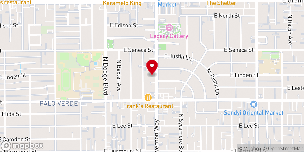Map showing location of Emmanuel Baptist Church