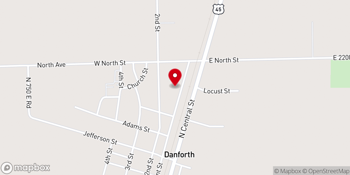 Map showing location of St Johns Lutheran Church