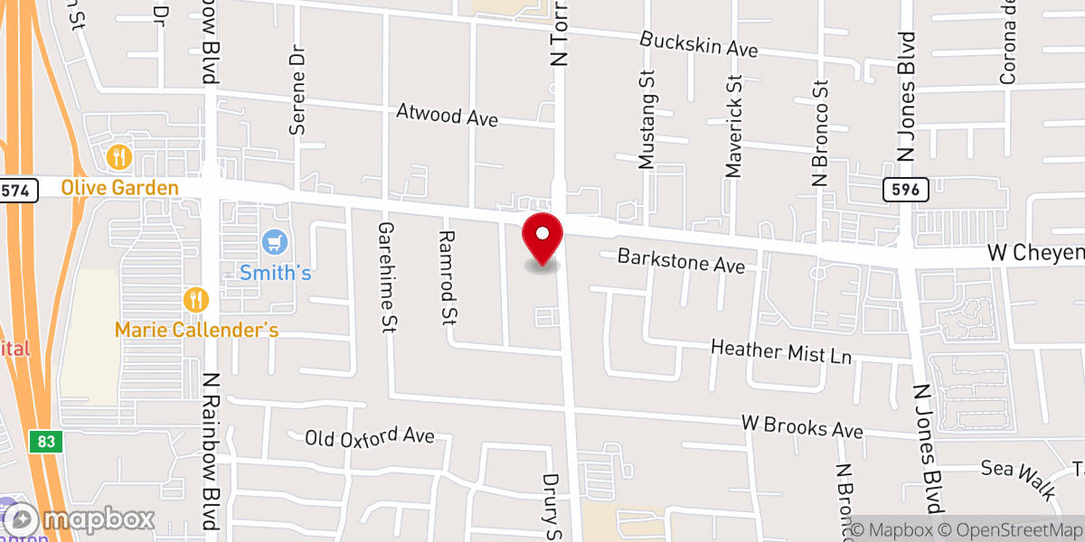 Map showing location of Foothills Southern Baptist Church