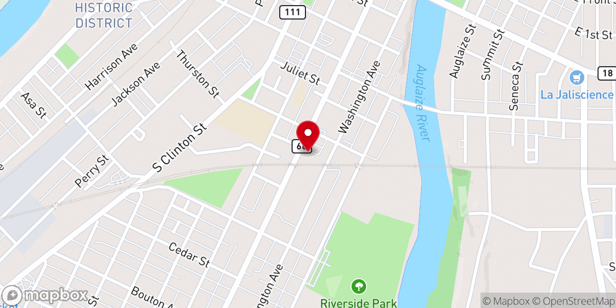 Map showing location of St. Mary’s Catholic Church