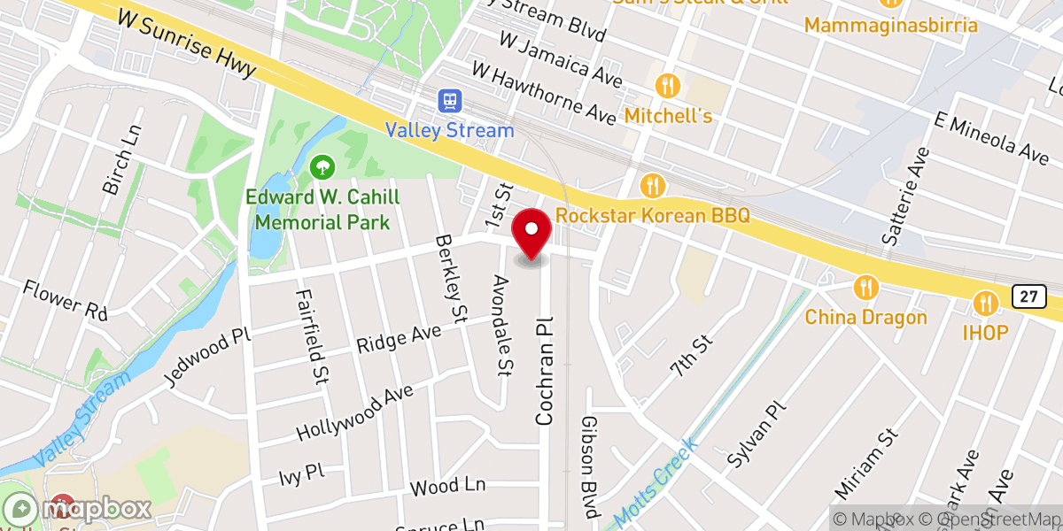 Map showing location of Valley Stream Presbyterian Church The Village of Unlimited Love