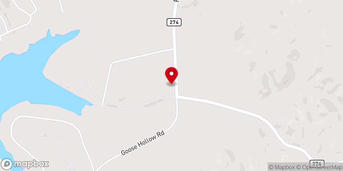 Map showing location of Rockcastle United Methodist Church
