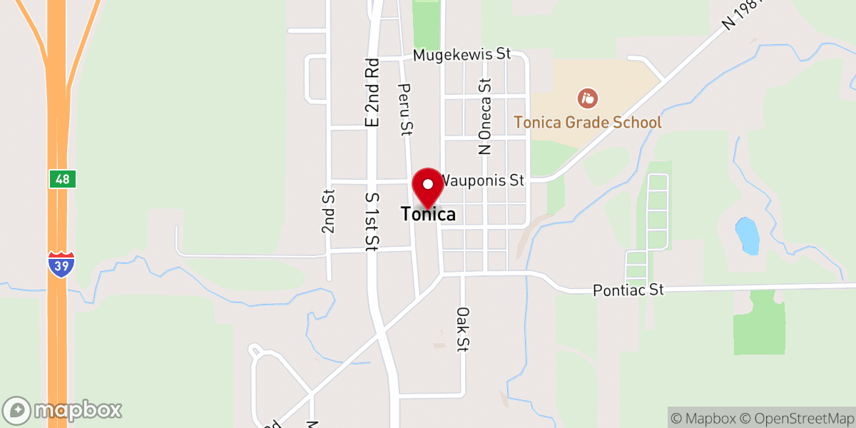 Map showing location of Tonica