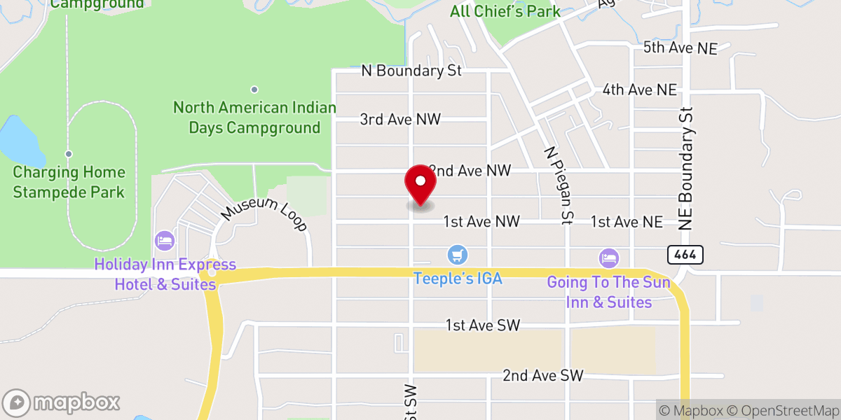 Map showing location of Browning United Methodist Church