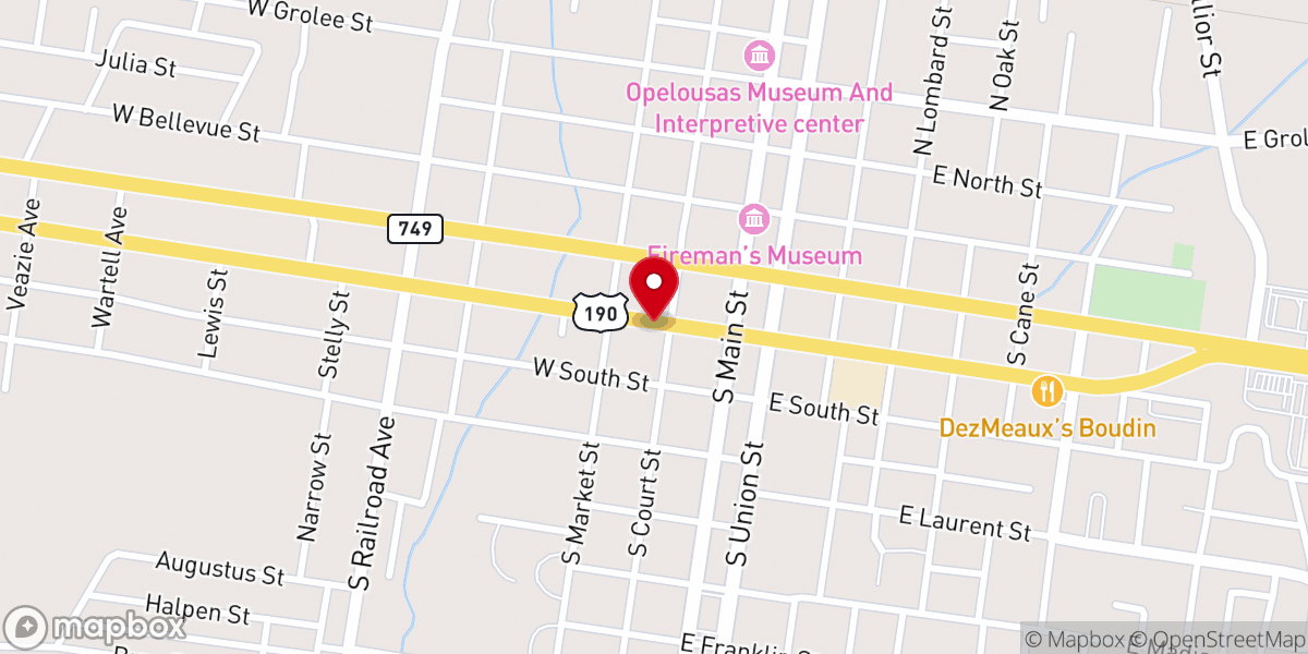 Map showing location of St. Landry Chamber of Commerce