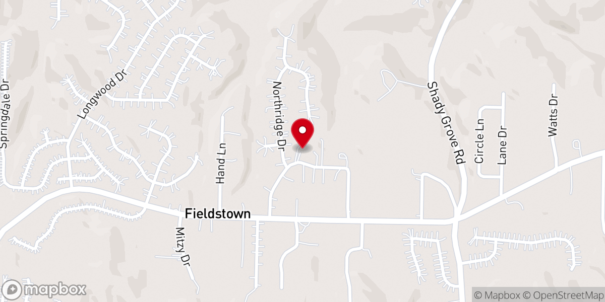 Map showing location of Fieldstown Church