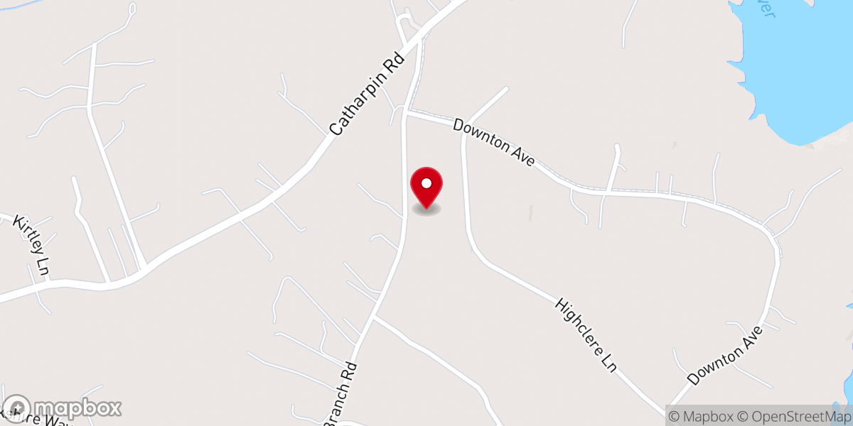 Map showing location of Piney Branch Church
