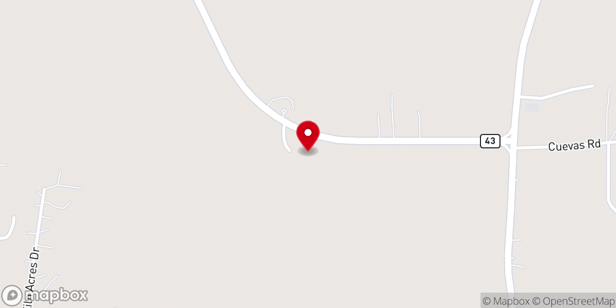 Map showing location of Bayou Church