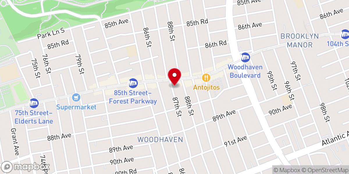 Map showing location of Queens Ghanaian Seventh-Day Adventist Church