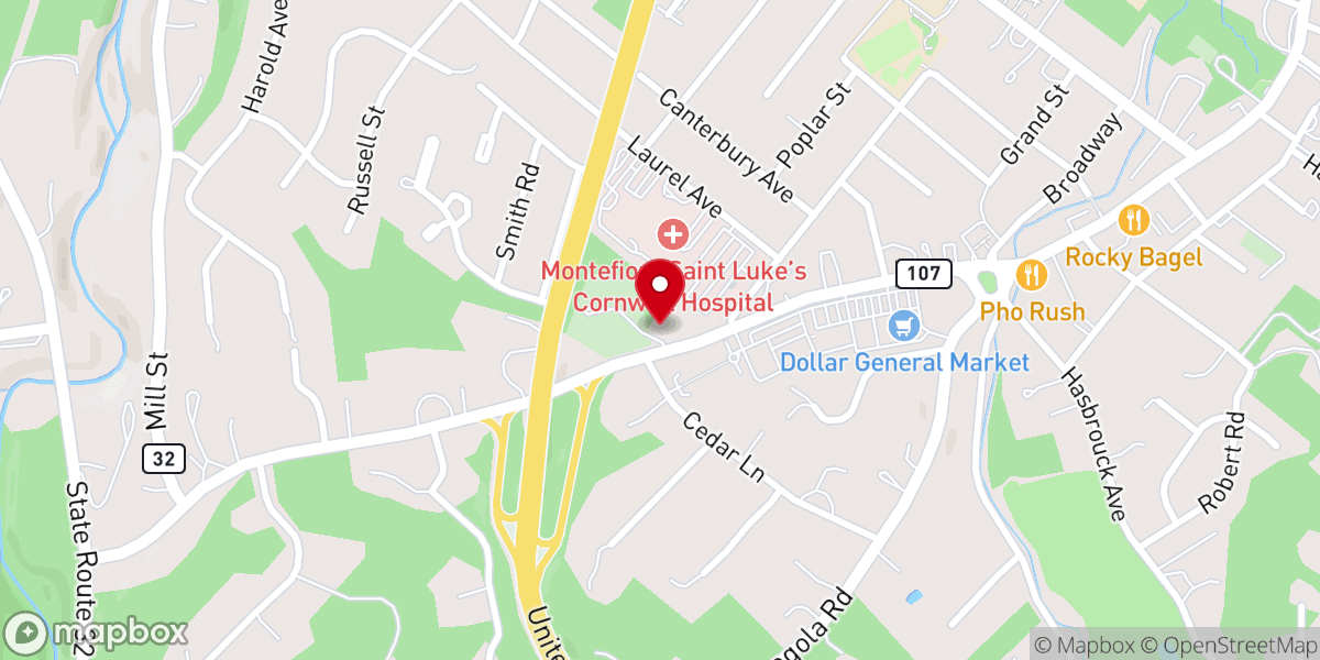 Map showing location of Cornwall Friends Meeting House