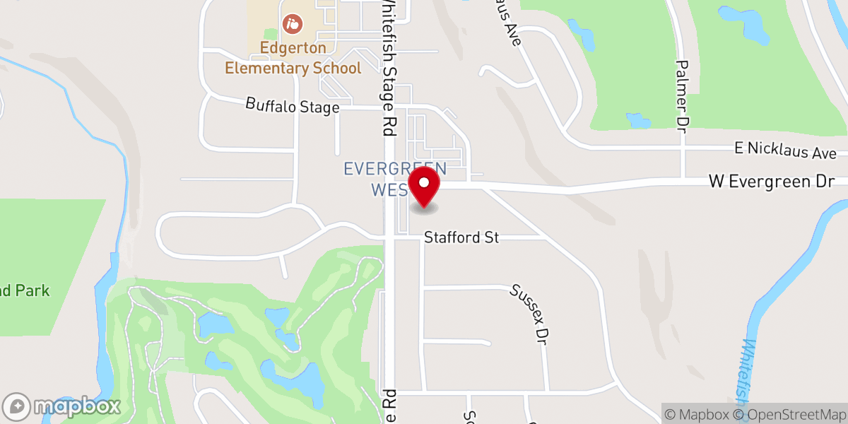 Map showing location of Kalispell Church of the Nazarene