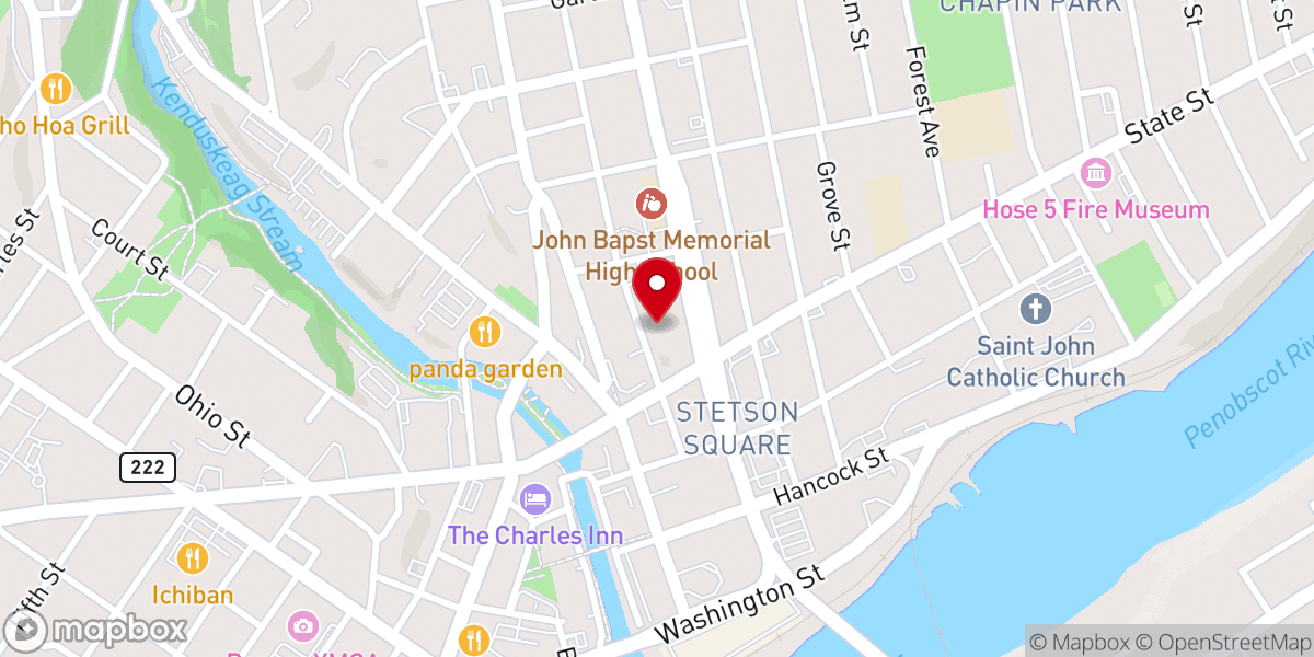 Map showing location of Congregation Beth El