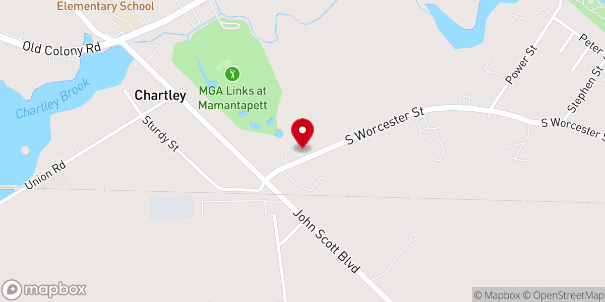 Map showing location of Chartley Norton United Methodist Church
