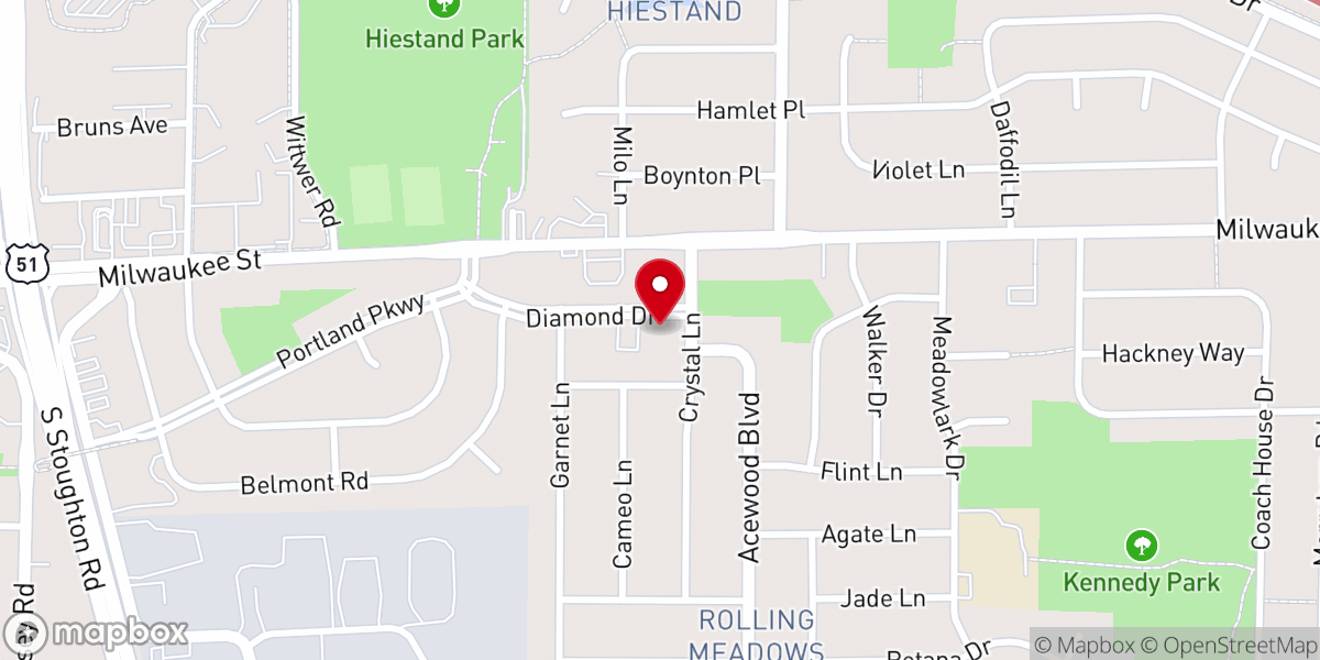 Map showing location of Evangel Assembly of God