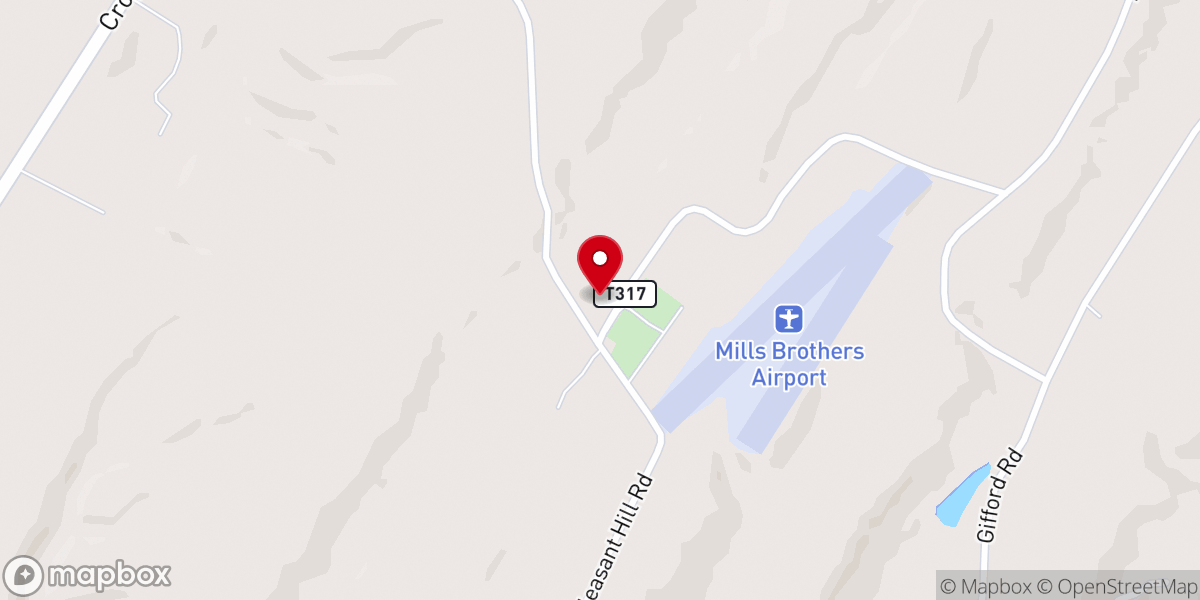 Map showing location of Pleasant Hill Church