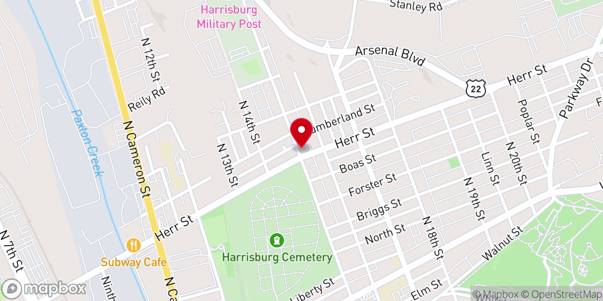 Map showing location of Kingdom Church of Harrisburg