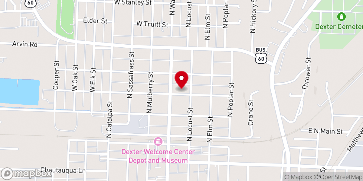 Map showing location of First General Baptist Parsonage