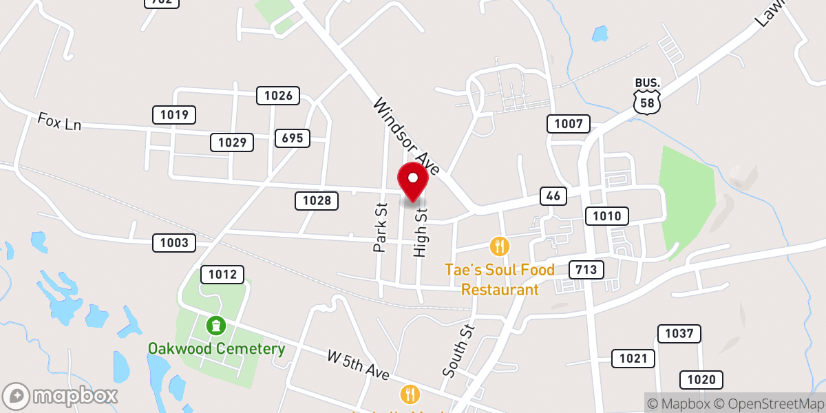 Map showing location of Lawrenceville Presbyterian Church