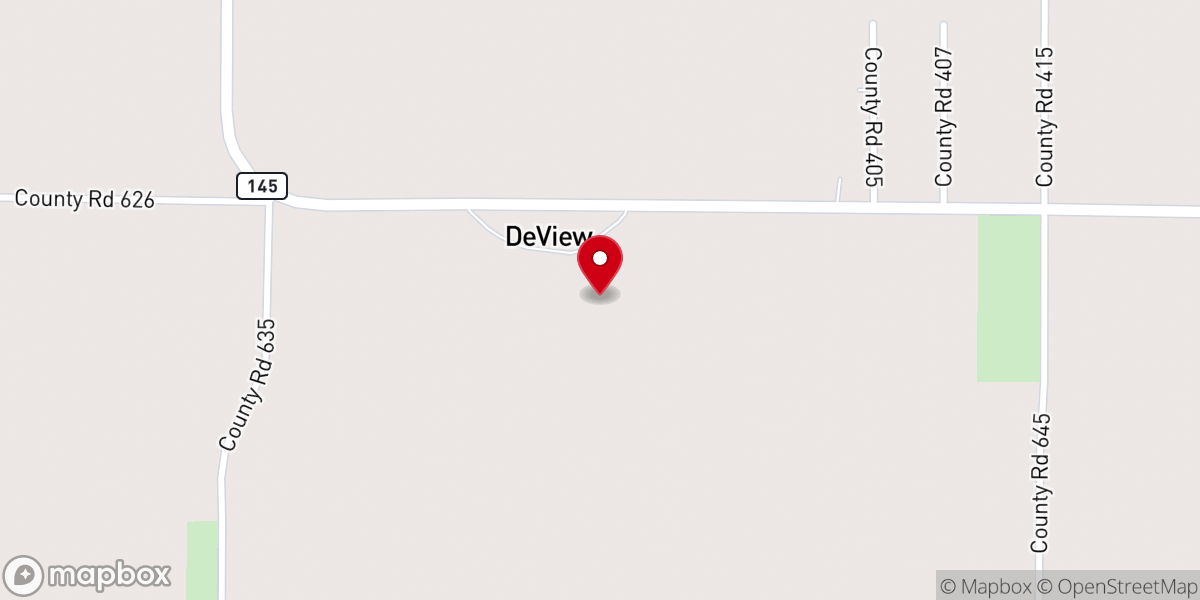 Map showing location of DeView United Methodist Church