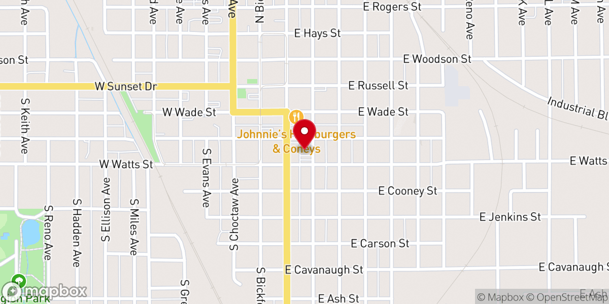 Map showing location of First Christian Church