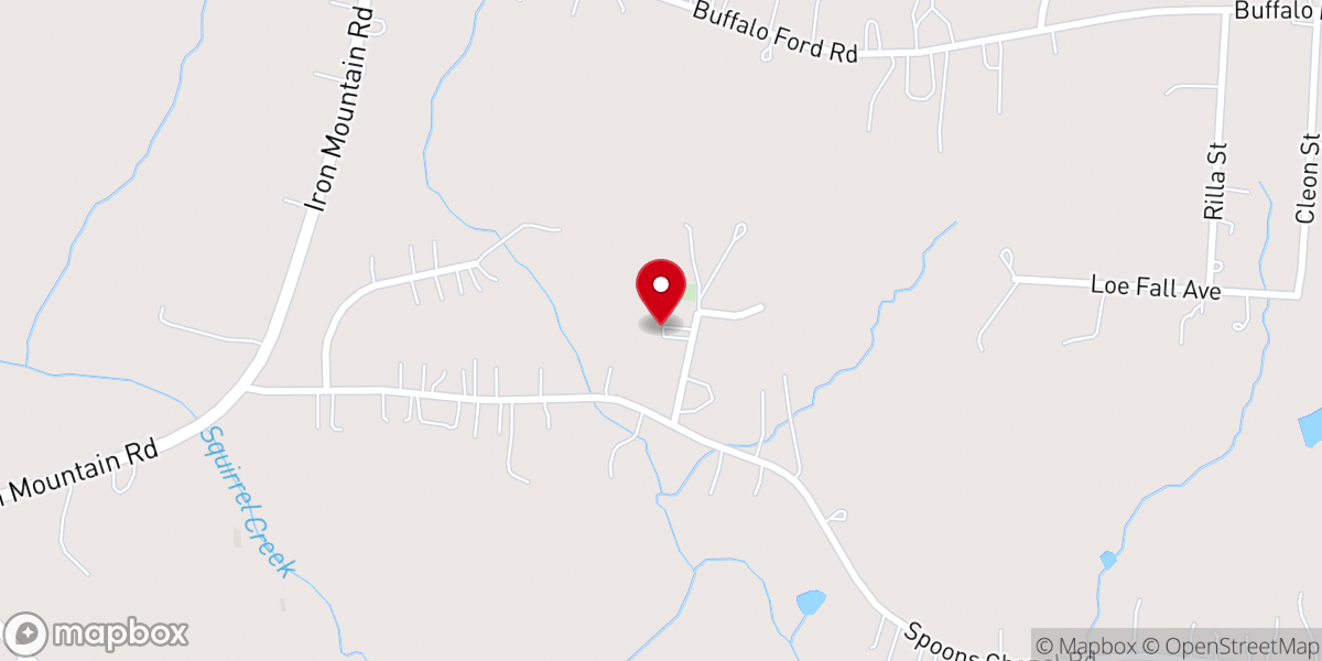 Map showing location of Spoons Chapel Christian Church