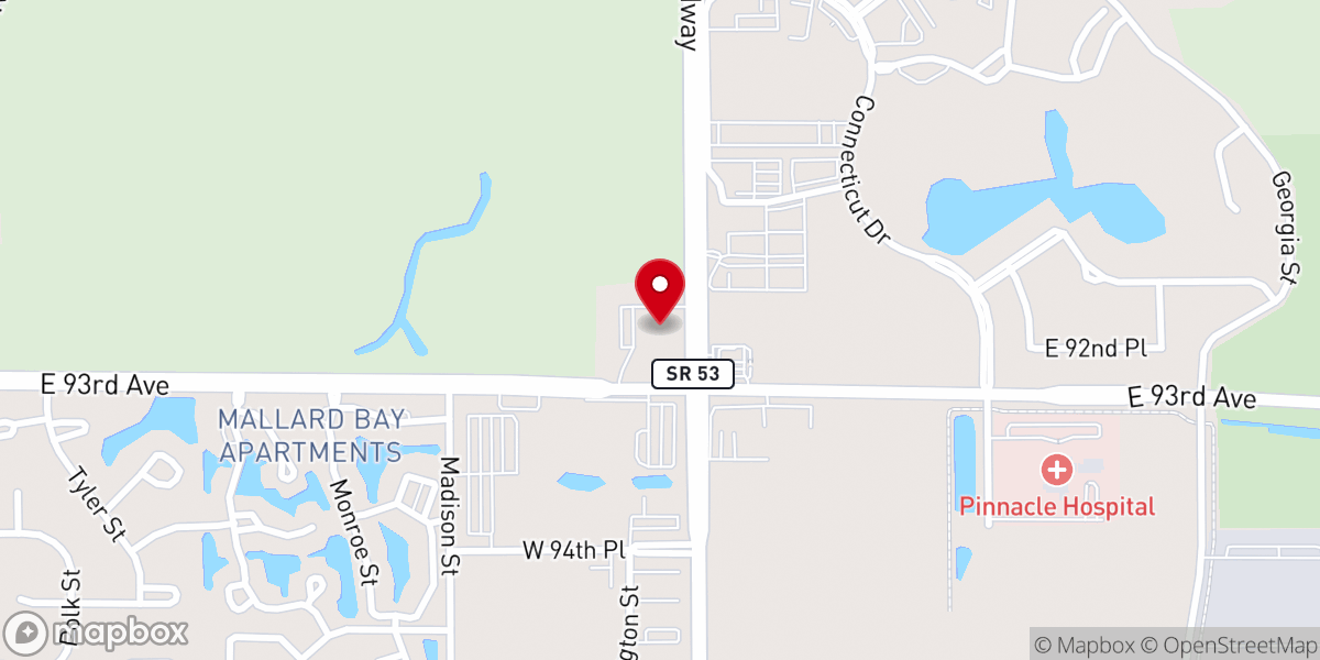 Map showing location of Catholic Diocese of Gary Pastoral Center