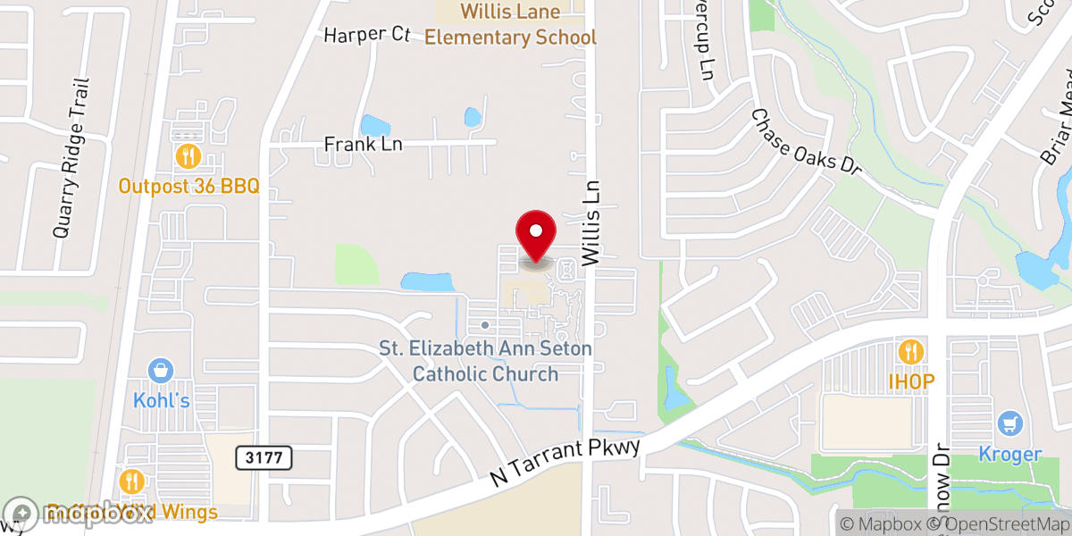 Map showing location of Saint Elizabeth Ann Seton Parish Activity Center