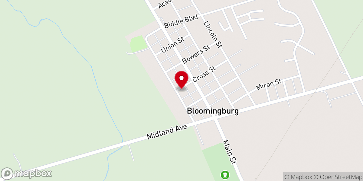 Map showing location of Bloomingburg United Methodist Church