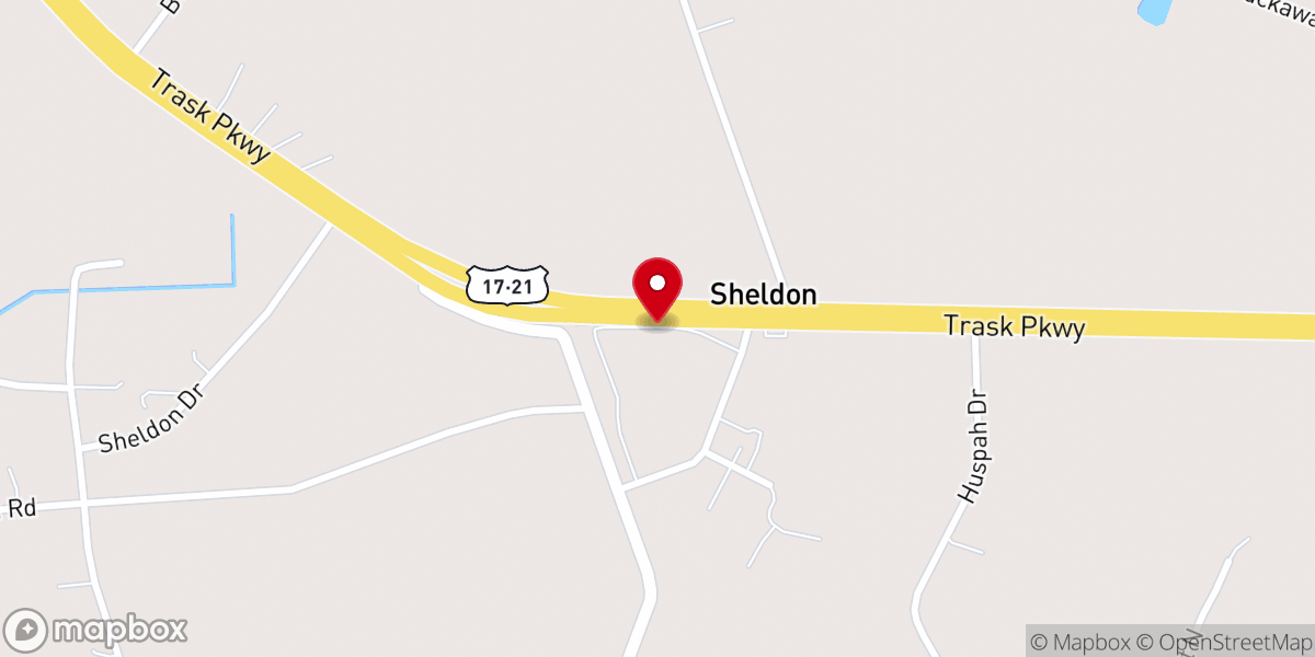 Map showing location of Sheldon Baptist Church