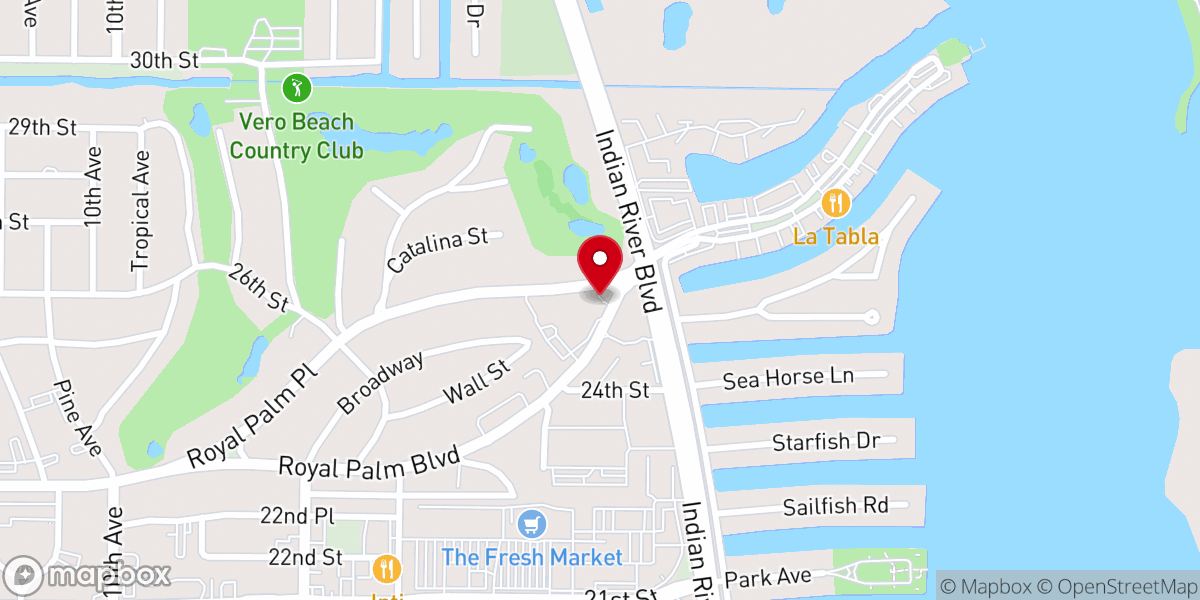 Map showing location of First Presbyterian Church