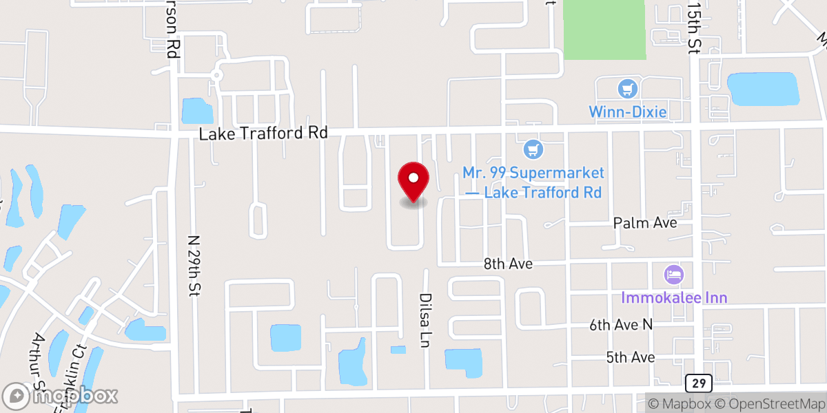 Map showing location of Immokalee Church of the Nazerene