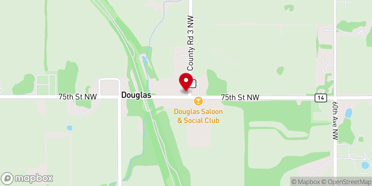 Map showing location of Douglas United Methodist Church