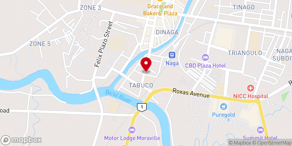 Map showing location of Holy Cross Parish, Tabuco