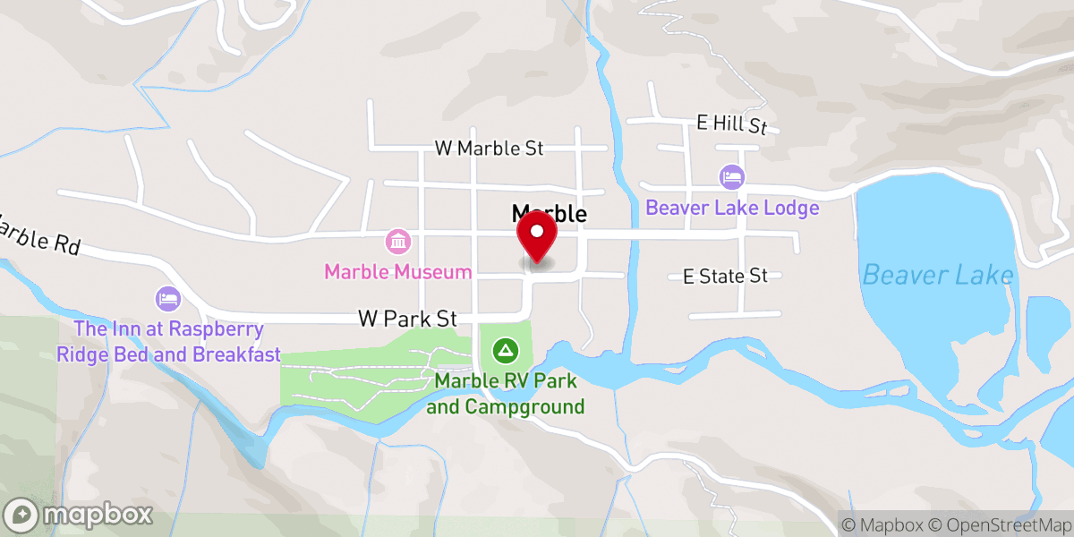 Map showing location of Marble Community Church