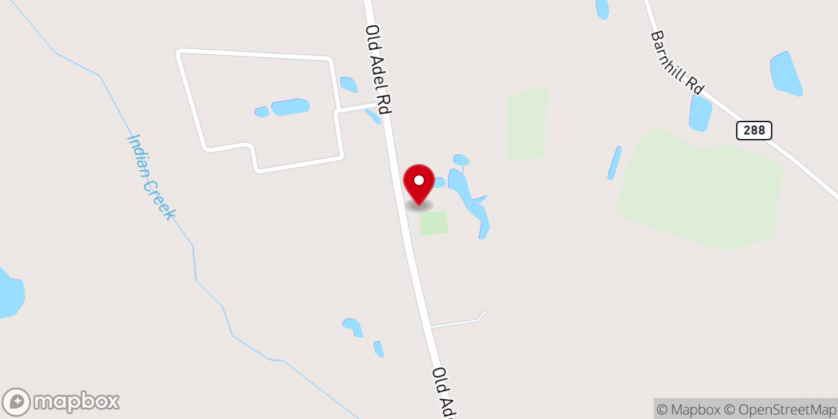 Map showing location of Indian Creek Church