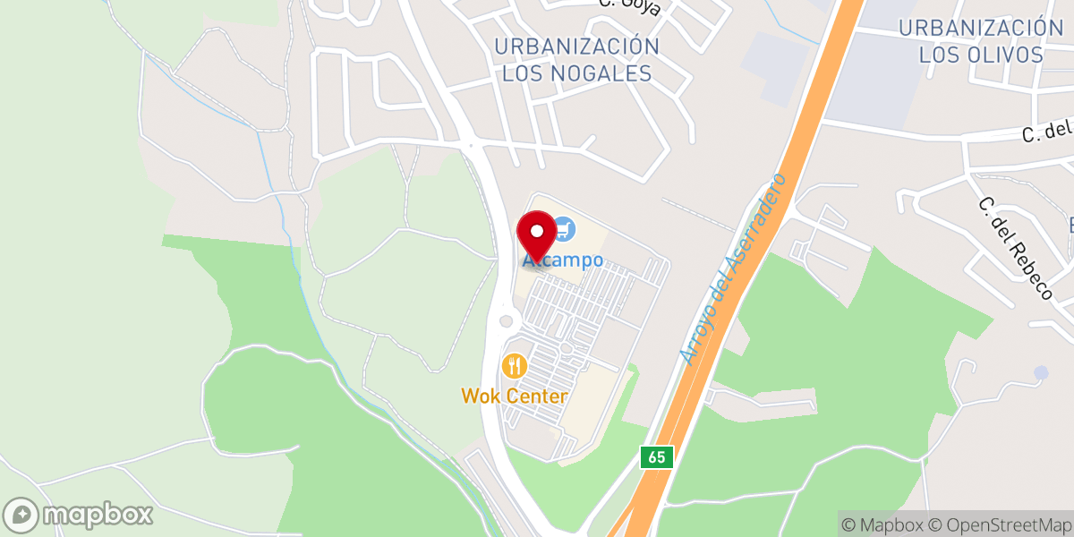 Map showing location of La Abadía del Buen Jamón.