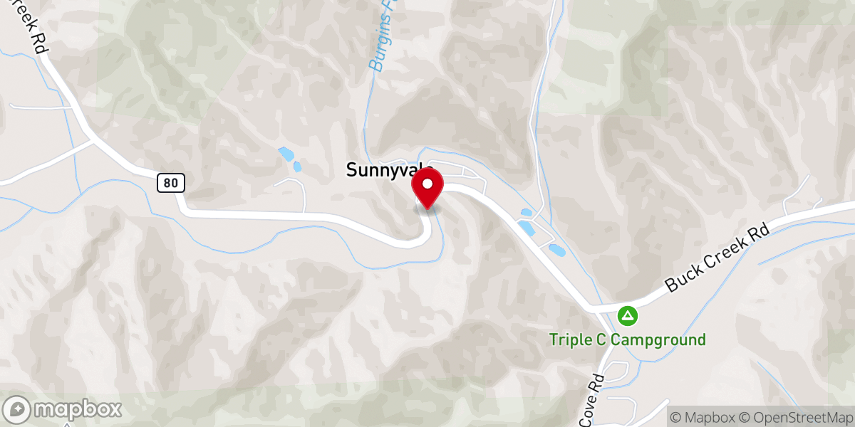 Map showing location of Sunnyvale Baptist Church
