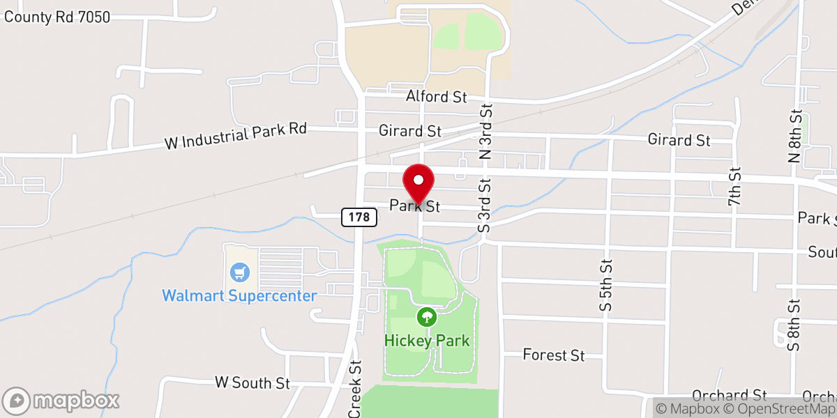 Map showing location of Old Flippin City Jail