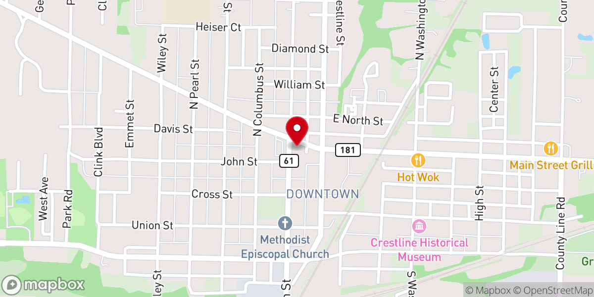Map showing location of St. Joseph Catholic Church